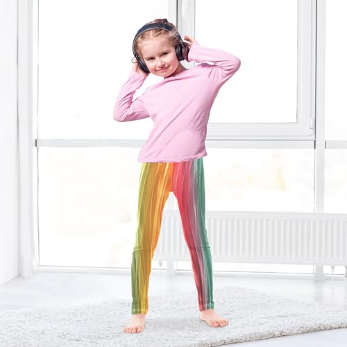 Bolaz Toddler Girls Leggings Printed Yoga Pants Leggings Colorful Light Stripe for Kids4