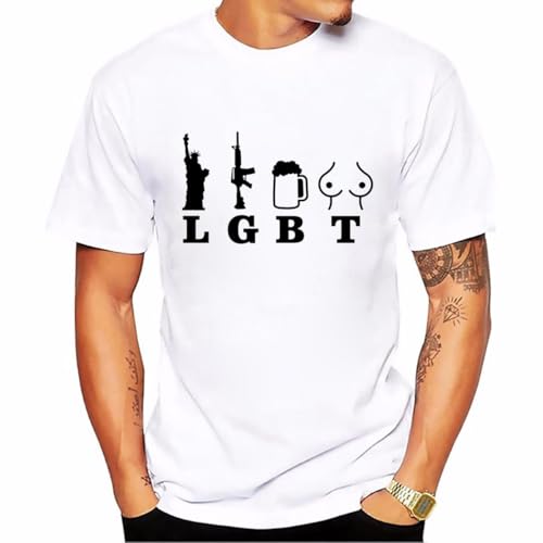 dbary xuda Liberty Guns Beer Tits Fashion T-Shirts White