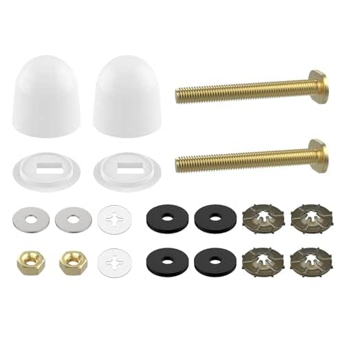 Toilet Floor Bolts and Caps Set, Universal Stainless Steel Toilet