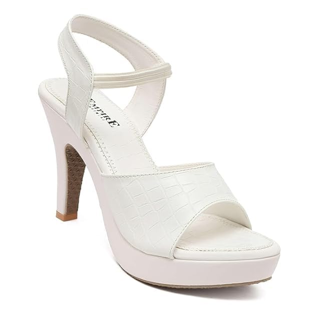 ANSARI-EMPIRE Women Fashion High Heels Comfortable Slip-On Sandal for Casual, Party, and Formal Occasions (White_bs, UK Footwear Size System, Adult,...