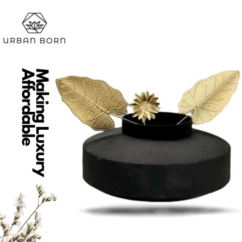 Image of Urban Born Decorative Metal Flower Vase for Home Decor | Stylish Table Vase for Living Room, Bedroom & Office Decoration (12 X 12 X 18 CM) (Gold)