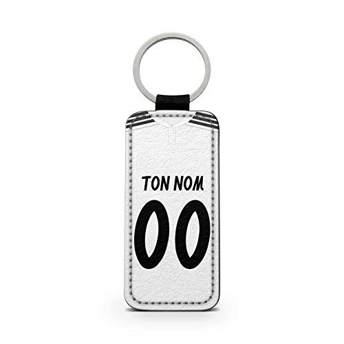 idcase Funnny - Porte-Clef Photo Rectangulaire Simili Cuir Design Porte-Clef 2018/2019 Nouveau Maillot Domicile Personnalisable NOM et PRENOM au Choix Real Madrid
