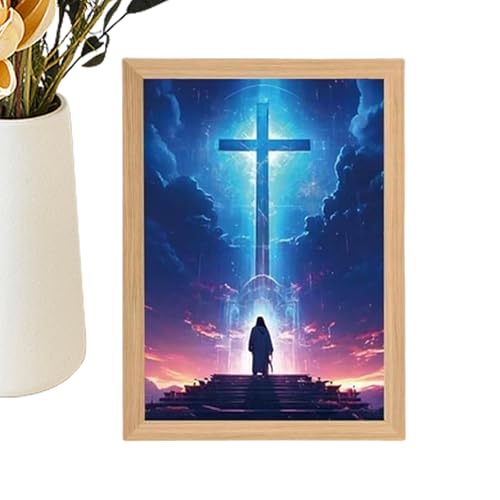 Lámpara de Jesús 3D con luz tenue para solucionar el miedo nocturno en niños 7