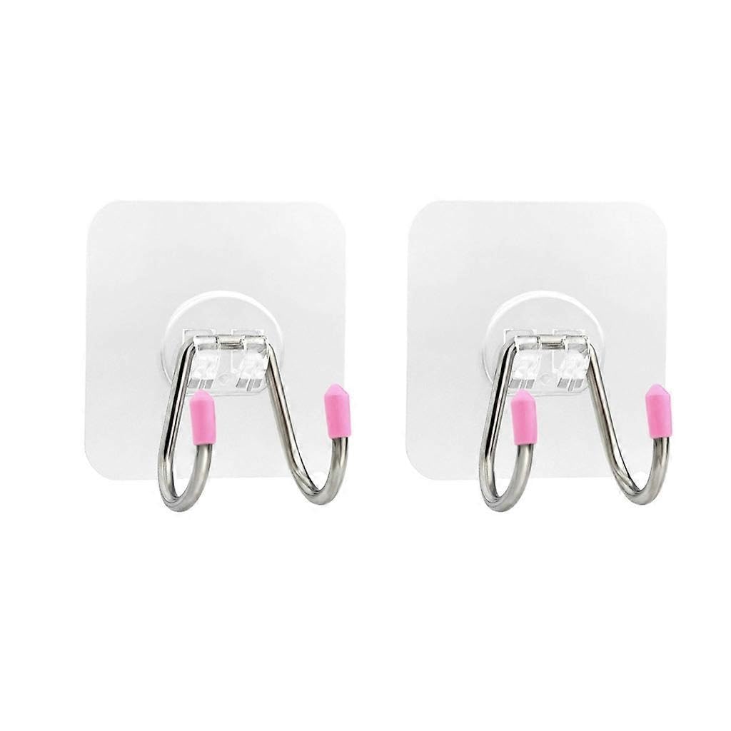 JOYHAPPST 2pcs Self Adhesive Hooks Hanging Towel Coats Hooks Keys Home Kitchen Bedroom