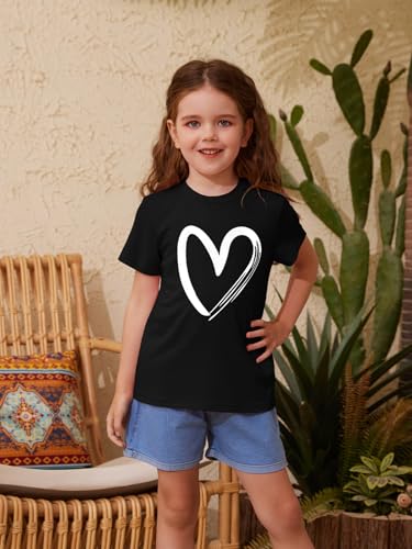 Image of ZDC Girls' Short Sleeve Shirts Kids Crewneck T-Shirts Summer Tops Basic Tees 5-14 Years