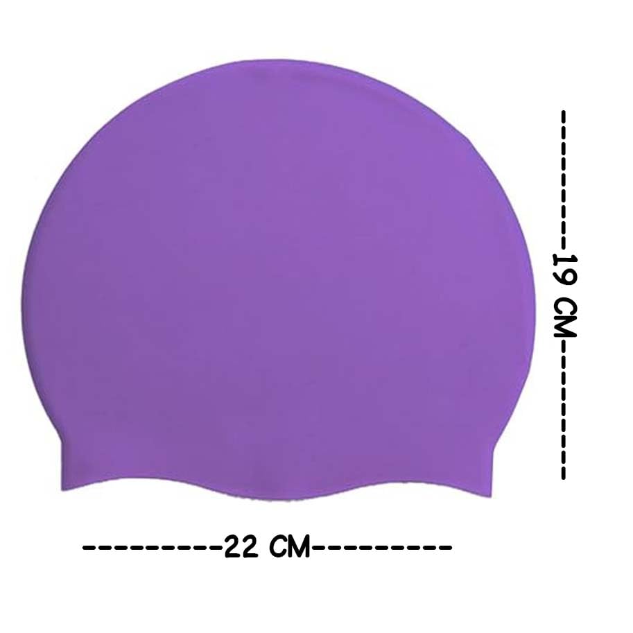 Image of GLAN Silicone Swimming Cap for Kids and Adults Waterproof Swimming Pool Cap for Women and Men (Purple)