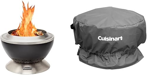Cuisinart Paquete de hoguera de 24 pulgadas Cleanburn sin humo y cubierta para hoguera Cleanburn