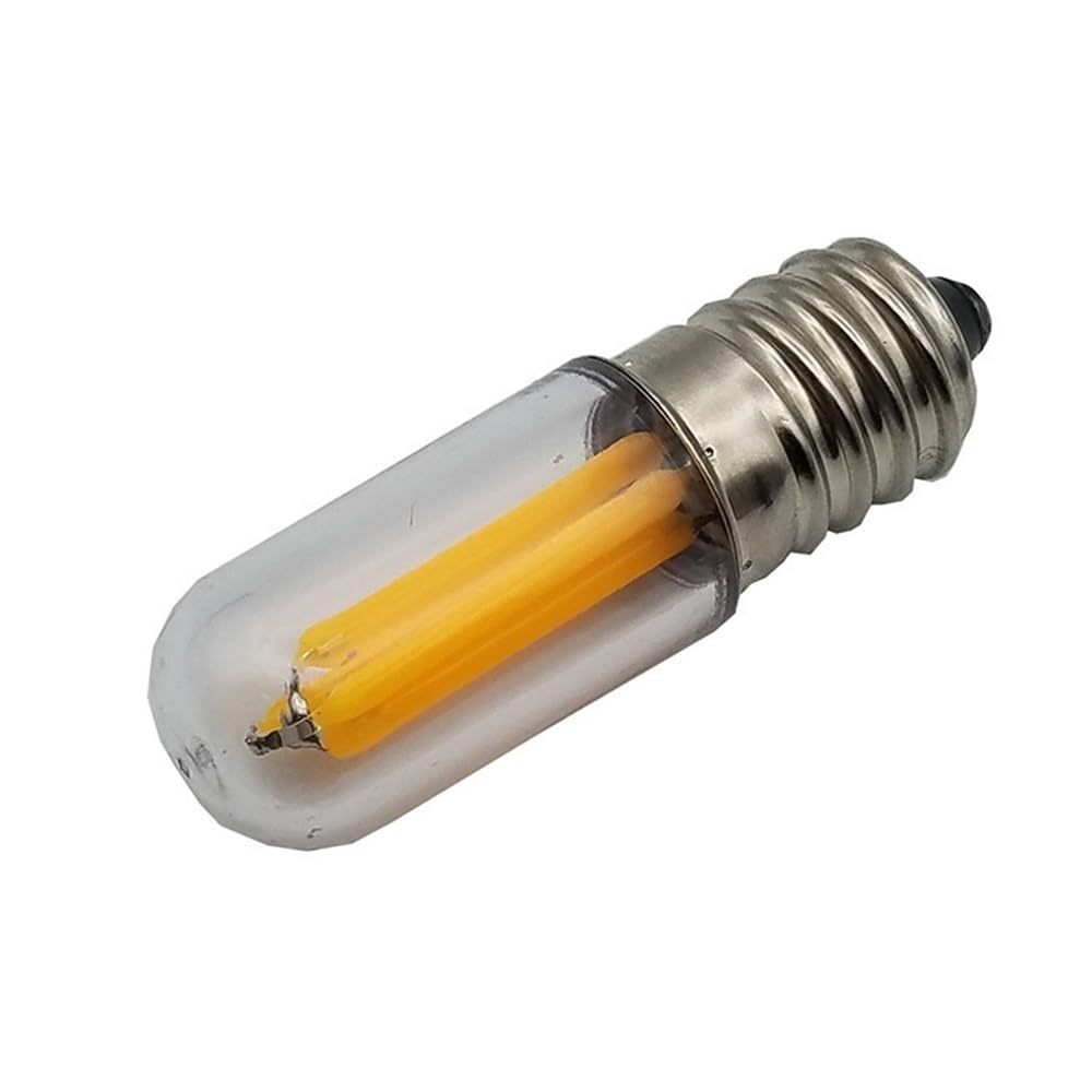 Fengyan Żarówki Domowe, Opakowanie 20 sztuk, żarówka LED T15 12V E12/E14 2W Mini lampka nocna LED do lodówki, wskaźnik świetlny(2200K Yellow,E12)