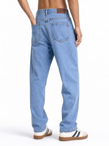 Buy Amazon Brand - Serve Men's Relaxed Straight Fit Jeans | 100% Cotton | Casual Denim (Denim 001-Light Blue-32) at Amazon.in - Image 3
