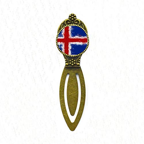 Marque-page motif drapeau Islande au graphisme rétro abstrait et finitions soignées