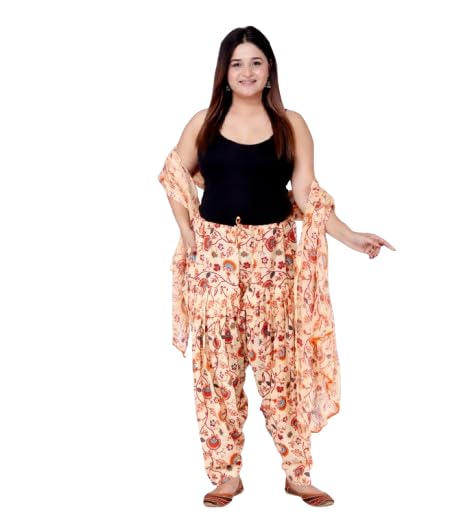 KHEEAA Fashion's Womens Cotton BAGRU(Orange 04) Printed Patiala Salwar with Matching Dupatta (Free Size)-picture-30