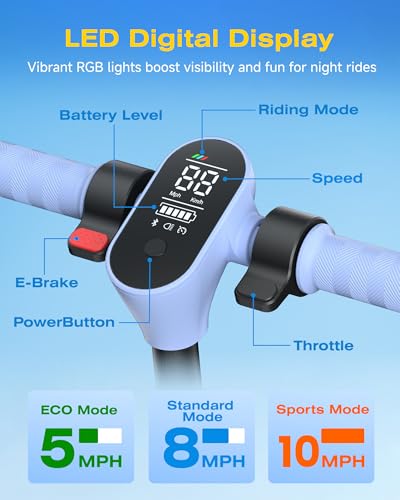 Image of ECOROAD 2-in-1 Kids Electric Scooter EK8,200W Motor & 9 Miles Range,Up to 10 MPH,Dual Brake System,Bluetooth Music & Foldable & Adjustable Height, for Kids Ages 6-12(Black)