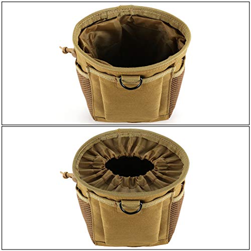 Frtkk Tactical Molle Drawstring Magazine Dump Pouch Outdoor Ammo Pouch, Adjustable Military Utility Belt Fanny Hip Holster Bag (Cp) #TOP2