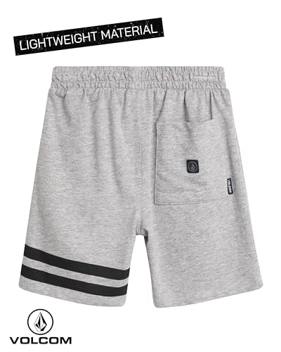 Image of Volcom Boys' Activewear Set - 2 Piece French Terry Pullover Hoodie Sweatshirt and Active Sweat Shorts for Boys (18M-7)