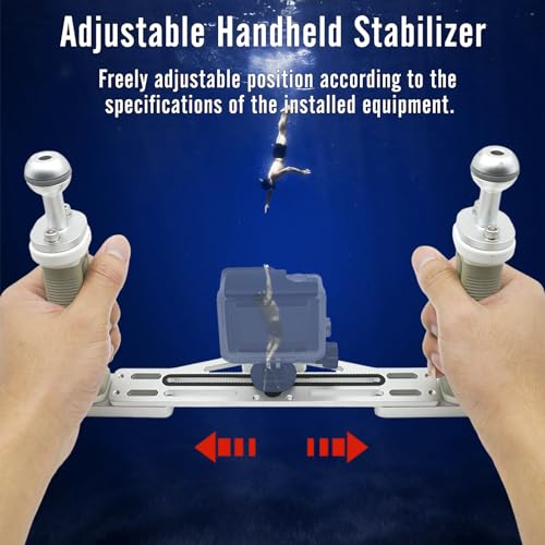 NS10 Underwater Camera Tray extendable Handle Grips Bracket for gopro,pt059,rx100 uw Camera housing Universal Soft Handle with Aluminum and Rubber Material (White)