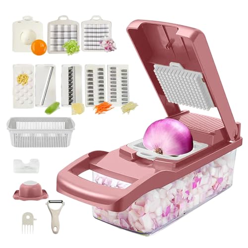 Gadget para rebanar verduras - Cortador de verduras Slicer Chopper, Verduras Frutas Slicer | Cortadora de frutas multifuncional de acero inoxidable, máquina de espiralización de frutas con caja de