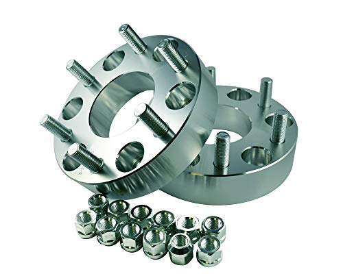 EZAccessory 2 Wheel Adapters 6x5.5 to 6x5.5 (6x139.7 to 6x139.7) Thickness 1 inch 78mm Bore - Chevy GMC 14x1.5 Studs