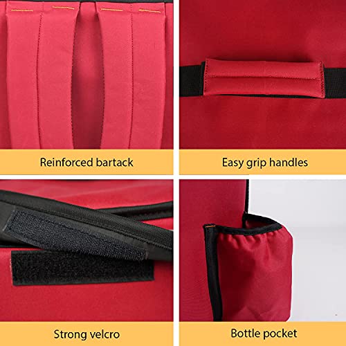 Image of Polyester Modern Maxim Insulated Water Stain Repellent Food Pizza Courier Bag 67 Litres 16X16X16 Inches (Extra Large, Red)