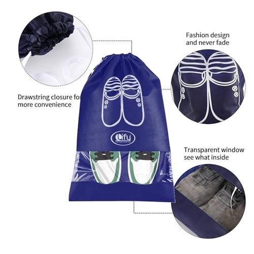 Lify Fabric Shoe Bags (Set of 6) (Transparent & Black) (Image - 2)