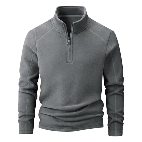 Demi-cardigan homme col montant veste sweat manches longues confortable et mi-saison