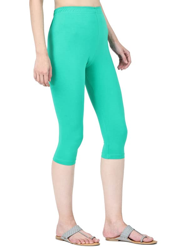 Image of Robinbosky Premium Stretchable Cotton Capri Legging for Women | Suitable for Formal wear & Casual wear | High-End Elastic Makes. The Leggings Squat Proof and Durable for Travel, Yoga, & Workout.
