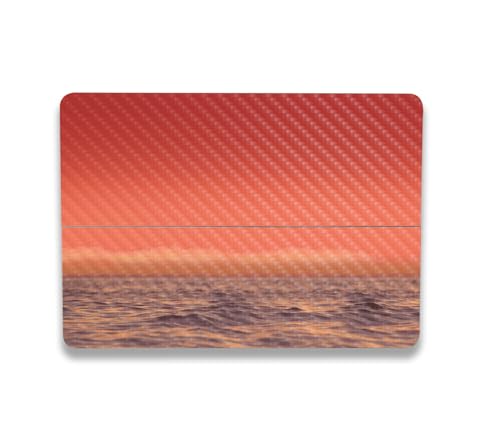 Image of MightySkins Carbon Fiber Skin Compatible with Microsoft Surface Laptop Studio 2 (2023) Full Wrap Kit - Red Horizon | Protective, Durable Textured Carbon Fiber Finish | Easy to Apply | Made in The USA