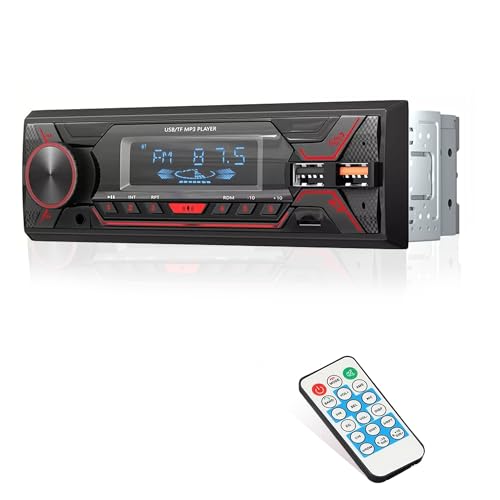 Image of Audio Wheels Car Radio Bluetooth Single DIN Car Stereo Audio, Car Audio with Handsfree and Supports FM / MP3 /SD /AUX /Dua USB /EQ /Quick Charge | Not a CD Player