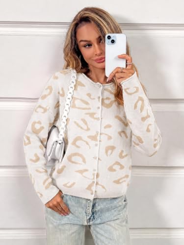 Image of Saodimallsu Womens Striped Cardigan Long Sleeve Button Down Knit Tops