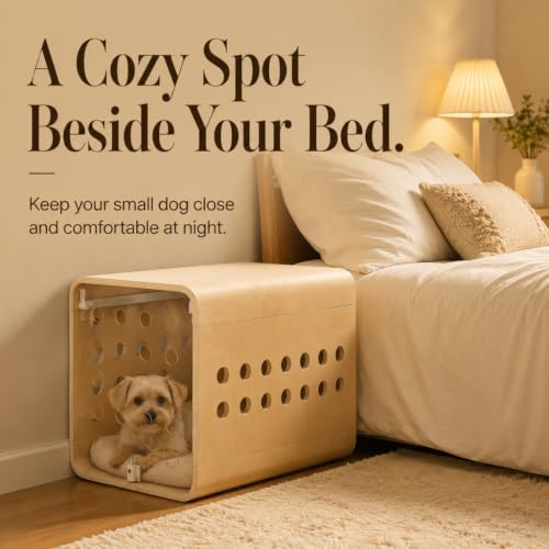 Modern Dog Crate Furniture, Medium Kennel for Indoor Use with Flip-Up Hidden Acrylic Door, Wood Pet End Side Table Cage, Ventilated Dog House for Small & Medium Breeds - Image 4