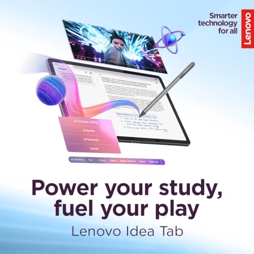 Image of Lenovo 11 inch 2.5K Tablet for Students, 90Hz IPS Touchscreen, MediaTek Dimensity, 4GB RAM, 256GB (UFS+SD) Storage, Android 15, Dolby Atmos Speakers, Up to 12Hr Battery, Included Stylus Pen & Folio Case