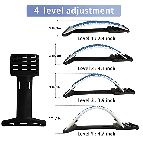 Laamcoi Back Stretcher, Back Cracker For Back Pain Relief, Multi-Level Lower Back Massager With Magnet, Lumbar Support, Spine Deck Stretcher For Sciatica Scoliosis Disc Herniation (White) #TOP1