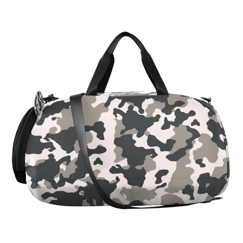 YETTASBIN Sport Travel Duffel Bag for Girls Boys, Camo Large Waterproof Weekender Overnight Bag, Detachable Shoulder Strap Gym Bag with Shoe Compartment & Wet Pocket2