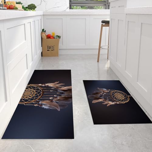 Juego de alfombras de cocina de 2 piezas gris oscuro lavables en tamaños 40x60 y 40x120cm 4