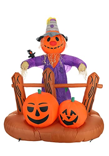 Épouvantail gonflable extérieur citrouille orange Halloween grand format