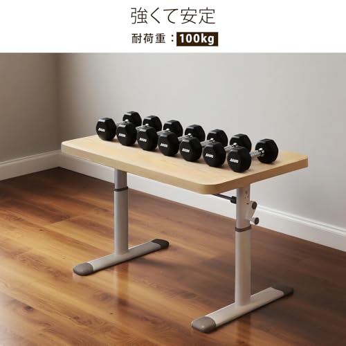 YASICA 昇降デスク 昇降テーブル パソコンデスク テーブル 昇降式 サイドテーブル 高さ調節可能 手回し式 静音 リビングデスク 多機能 おしゃれ ゲーミングデスク 作業机 家庭学習机 簡単組立 耐荷重100KG 在宅ワーク 会議室 オフィス ベッドルーム用 80*60*65~90cm (原木色) [4]