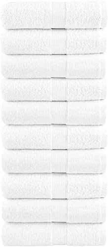 Generico 10 PEZZI Set Asciugamani Bagno Bianchi, Hotel, Cotone, ADATTI