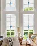 Tokblind Motorized Light Filtering Roller Shades with Remote Control, Smart Blinds for Windows Compatible with Alexa Google via Hub, Rechargeable Electric Window Shade Customized Size(Texture White)
