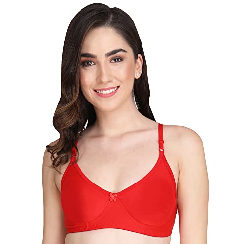 Image of Women Non Padded Bra - Made of Pure Cotton Full Coverage Non Wired Soft Cup for T-Shirt Saree Dress and for Everyday