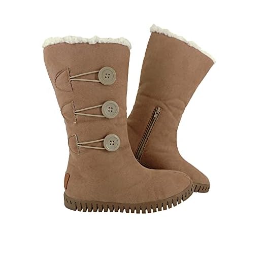 Bota Feminina Pelo 100% Interno para Neve Autraliana Inverno Viagem Europa AM850 Cor:4-Creme;Tamanho:38