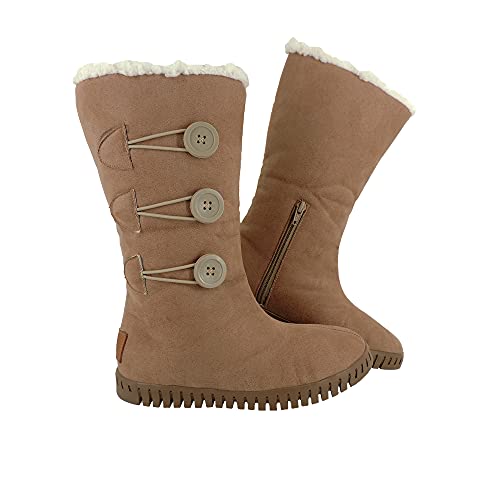 Bota Feminina Pelo 100% Interno para Neve Autraliana Inverno Viagem Europa AM850 Cor:4-Creme;Tamanho:35