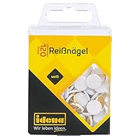 Idena 334025 - Reißnägel, 120 Stück, weiß