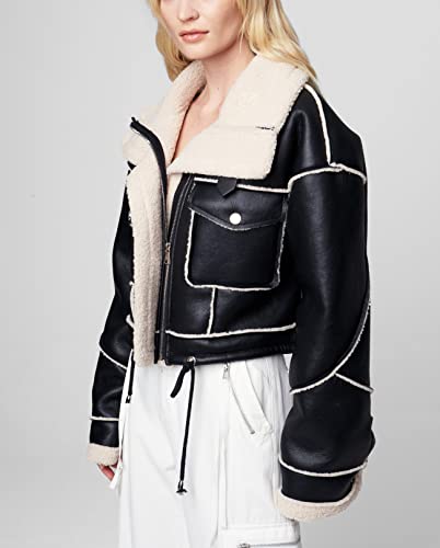 [BLANKNYC] womens Sherpa Bonded Moto Jacket2