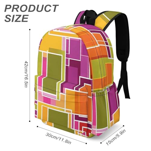 Colorful Geometric Funny Backpack Daily Casual Daypack Travel Mini Bag with Adjustable Strap Style-63