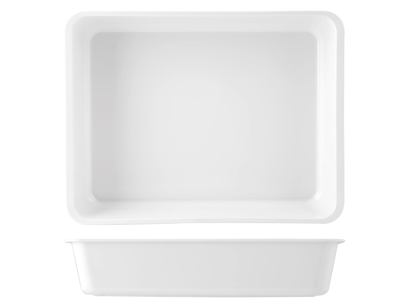 H&H Vaschetta Rettangolare in Melamina Bianca 40x30x8 cm, Vassoio Gastronomia Professionale per Alimenti, Lavabile in Lavastoviglie
