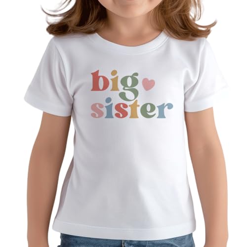 Image of Big Sister Shirt for Girls Toddler Kids Pregnancy Announcement Promoted to Big Sis T-Shirt Summer Short Sleeve Top
