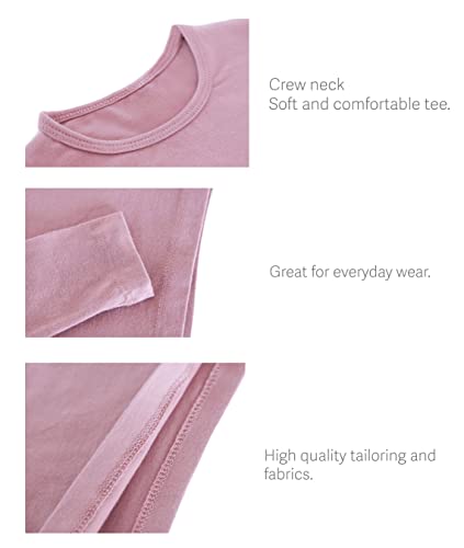 Lilax Girls' Basic Long Sleeve Round Neck T-Shirt 8 Dusty Rose4