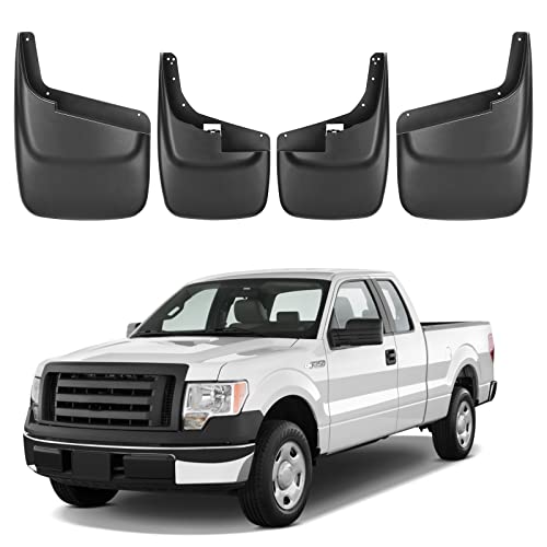 Image of BDFHYK Mud Flaps Splash Guards Mudguards Mudflaps Compatible with Ford F250 F350 F450 F550 Super Duty Without Fender Flares (1999-2010), 4PCS Front & Rear Side