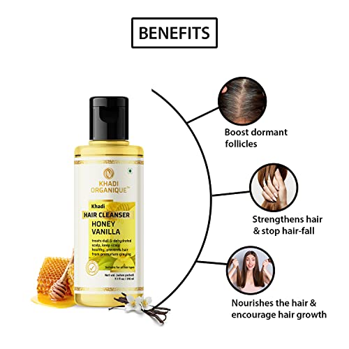 Image of Khadi Organique Honey & Vanilla Hair Shampoo /Cleanser Pack Of 2