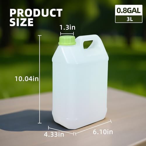 Image of 2 Pcs 0.8 Gallon Jugs with Caps Empty Plastic Gallon Containers with Lids Container Automotive Square F-Style Plastic Jug Bottle for Liquids Water Laundry Soaps Detergents Home and Commercial Use