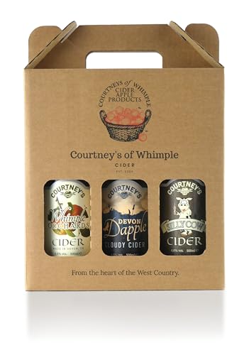 Courtneys Premium Devon Cider Gift Set 3 x 500ml Bottles Traditional West Country Cider Collection Whimple Orchards Devon Dapple Silly Cow Varieties